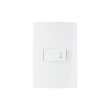 Imagem de Interruptor Pulsador Para Campainha Com Luz Margirius Sleek 10a Com Placa 4x2 Branco