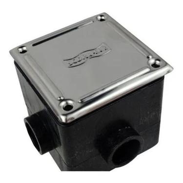 Imagem de Caixa De Passagem Quadrada Tampa Inox Iluminação Sodramar