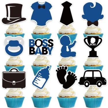 Imagem de Cake Toppers VorkiVecki Baby Shower Boss Feliz Aniversário x24