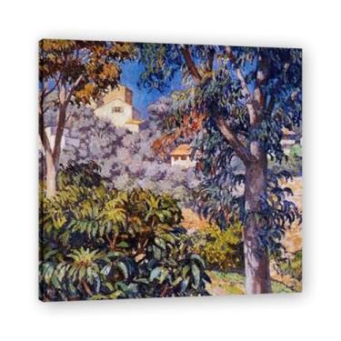 Imagem de Paisagem do meio-dia Théo van Rysselberghe: Impressão em tela neoimpressionista belga chave emoldurada 40 x 40 cm