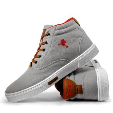 Imagem de Tênis Sapatênis Polo Joy Masculino Cano Alto Bota - Cinza, 41, Cinza