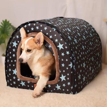 Imagem de Cama casinha de cachorro para cães de tamanho grande (GG - entrada dupla, céu estrelado)