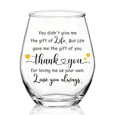 Imagem de WUUCKOO But Life Gave Me The Gifts Of You Taça de vinho sem haste, presentes de aniversário de Natal, Dia das Mães, surpresa de aposentadoria para mãe, pai, filha, fichas emocionantes do filho, filha