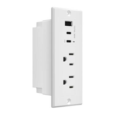 Imagem de LIDER Estação de tomada embutida PD 36W com portas USB-A e USB-C, ilhó de energia para mesa, fornecimento de energia, receptáculos resistentes a adulteração, filtro de linha para mesas e gabinete