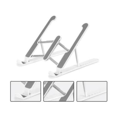Imagem de Suporte Para Notebook Tablet Base Dobrável Ajustável - Bf, branco