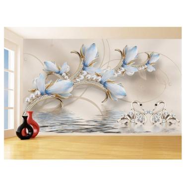 Imagem de Papel De Parede 3D Floral Textura Sala Flores 3,5M Xfl288