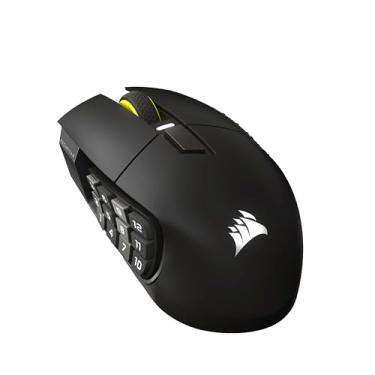 Imagem de Corsair Mouse para jogos Scimitar Elite Wireless SE MMO – 33.000 DPI, 16 botões programáveis, controle deslizante de teclas ajustável, integração de deck Elgato Stream, sondagem de 1.000 Hz, bateria