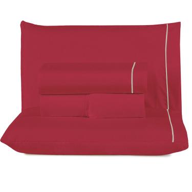 Imagem de Jogo de Lençol Lidian Liso Queen 4 Peças Hiperpercal Peletizado 180 Fios - Vermelho