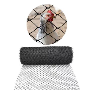 Imagem de Tela Plástica Reforçada Galinheiro Proteção 1X2