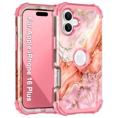 Imagem de Casetego Capa para iPhone 16 Plus, capa protetora resistente à prova de choque de três camadas para Apple iPhone 16 Plus de 6,7 polegadas, ouro