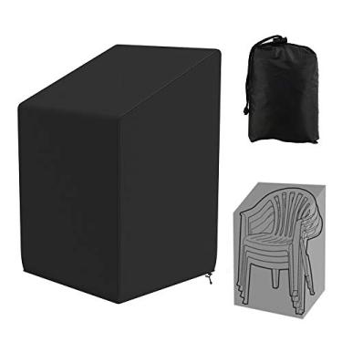 Imagem de Capa de cadeira para ambientes externos, impermeável, empilhável, antiUV, à prova de poeira, protetor de móveis de jardim (120 x 75 x 75 cm/47 x 30 x 30, 1 peça)