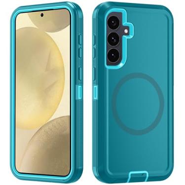 Imagem de Asuwish Capa de celular para Samsung Galaxy S24 Plus S24+ 5G com protetor de tela de vidro temperado Capa magnética híbrida à prova de choque acessórios de proteção S24plus 24S + S 24 24+ mulheres