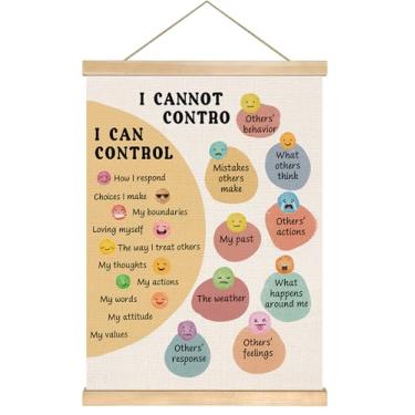 Imagem de You found a duck Tabela de bateria de verificação de humor de saúde mental, arte de parede em tela para sala de aconselhamento, sala de aula escolar, 35,5 x 47 cm (colorido - I Can01)