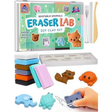 Imagem de PURPLE LADYBUG EraserLab Kit de mini borracha de argila DIY – Animais adoráveis inclui urso coruja raposa elefante gato, atividade artesanal divertida para crianças de 4 a 12 anos, ideal para material