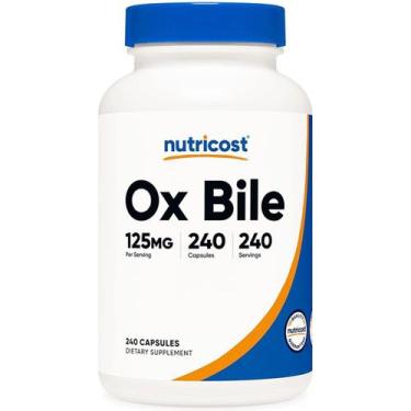 Imagem de Ox Bile de Boi 125 (CENTO E VINTE CINTO) mg 240 Cápsulas Nutricost