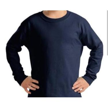 Imagem de Kit 10 Camiseta Básica infantil Menino e Menina Unisex Manga Longa 100