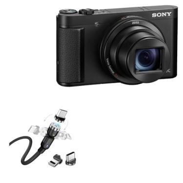 Imagem de BoxWave Cabo compatível com Sony Cyber-shot DSC-HX99 - Cabo MagnetoSnap AllCharge, cabo de carregamento magnético USB Tipo-C Micro USB - Preto