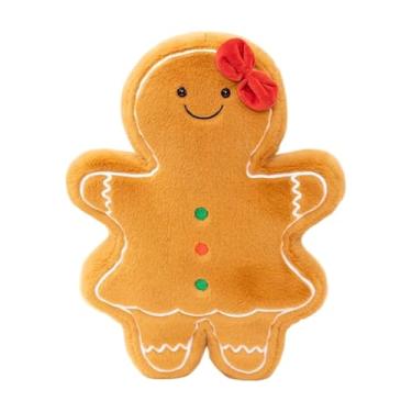 Imagem de Kuntesetty Almofada de Natal, Brinquedo de Pelúcia Macio, Almofada Decorativa Original de Bicho de Pelúcia Adequada para Sala de Estar, Quarto Infantil, Escritór, Garota de Gengibre