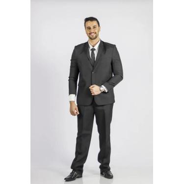 Imagem de Terno Masculino Slim Oxford Inovatore Preto Jordhan, Preto, 60