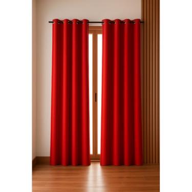 Imagem de Cortina Oxford Premium Para Sala E Quarto(vermelho,2.20mt LARGURA x 1.40mt ALTURA)