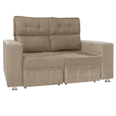 Imagem de Sofá Retrátil E Reclinável 2 Lugares Londres 1.60cm C/molas - Suede Bege
