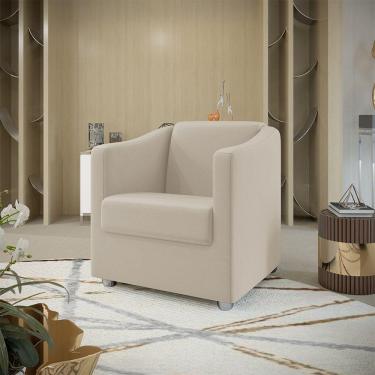 Imagem de Poltrona Decorativa Tilla Suede Bege Dal Poz Estofados