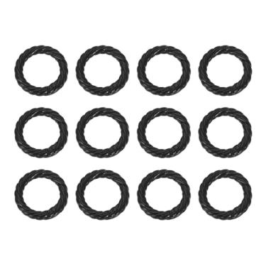 Imagem de HARFINGTON 12 peças de anéis de mola 3/4" (20 mm) redondo gatilho metal gancho círculo chaveiro clipe chaveiro para bolsas bolsas porta-chaves fivela, preto