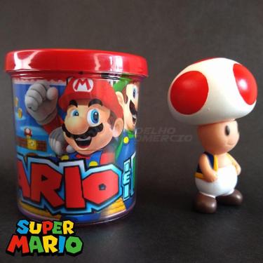 Imagem de Kit Boneco Toad Cogumelo 10Cm + Caneca Super Mario 350Ml