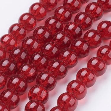 Imagem de 100 peças de contas redondas de 8 mm de vidro cristal rachado contas espaçadoras soltas contas de artesanato para fazer joias, pulseiras, colares, brincos de sino de vento, miçangas, suprimento de