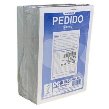 Imagem de Bloco de Pedido Multivias, Formato 1/18, 50 Folhas, Pacote com 20 Blocos, Animativa