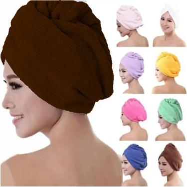 Imagem de Toalha De Cabelo Banho, Toalha Grossa Mágica Para Secar Cabelo De Micr