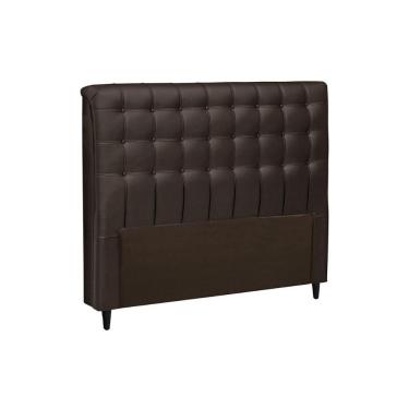 Imagem de Painel Cama Box Estofada Casal Dama Plus Suede Marrom Chocolate-Simbal