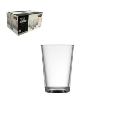 Imagem de Conjunto de 6 Copos de Vidro Transparente, 300ml, 11cm x 7,8cm, para Água, Sucos, Drinks e Bebidas