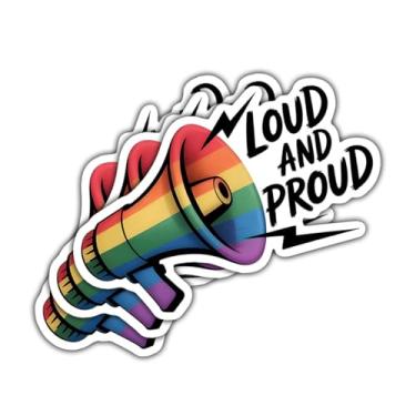 Imagem de 3 adesivos lésbicos altos e orgulhosos, decalque de vinil orgulho LGBTQ+ arco-íris para meninas, adolescentes, adultos, laptop, garrafa de água, carro, scrapbook, caderno, diário, acessório para