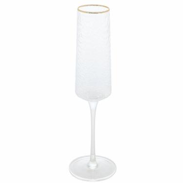 Imagem de Taça Para Champanhe Em Cristal Martelado Petra 300ml Lyor Transparente