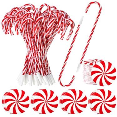 Imagem de AmazingSpark 72 peças de lembrancinhas de festa de Natal, inclui caneta de bengala doce, canetas adesivas de Natal com tinta preta, sacos de presente de Natal, artigos de papelaria (vermelho)