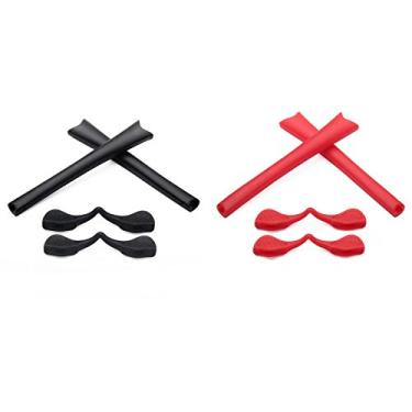 Imagem de Eye Opening Stuff 2 pares de kits de reposição para óculos de sol Oakley Radar Path/Range/Pitch/Edge OO9184 - preto e vermelho