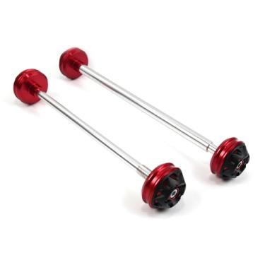 Imagem de Protetores de roda deslizantes de eixo Arashi Garfo dianteiro e traseiro para Yamaha YZF R1 2004-2006, peças de acessórios de motocicleta vermelhas