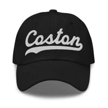 Imagem de Chapéu Coston Coston boné de beisebol personalizado sobrenome boné de sobrenome boné de sobrenome presente unissex ajustável, Preto, tamanho �nico