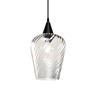 Imagem de Lustre Pendente Taschibra Monalisa G Rigato Transparente E27 Bivolt Preto