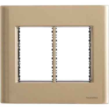 Imagem de Placa 6 Postos 4x4 Tramontina Giz Ouro Metalizado Com Suporte