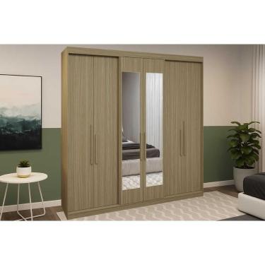 Imagem de Guarda Roupa Casal 6 Portas (2 C/ Espelho) E 2 Gavetas Ph 1804 Cedro - Herval