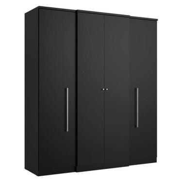 Imagem de Guarda Roupa Casal Splendore 4 Portas Preto Acetinado - Thb