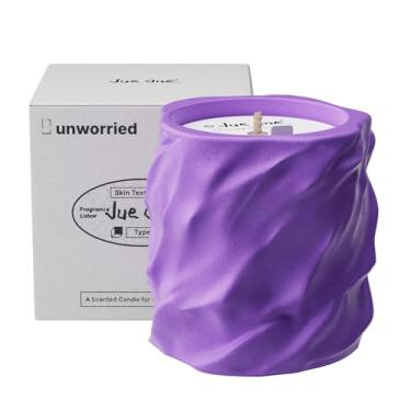 Imagem de JueOne Velas perfumadas para casa, velas de cera de soja natural, pote de cimento, velas de aromaterapia de luxo para alívio do estresse, presentes de inauguração de casa altamente perfumados para