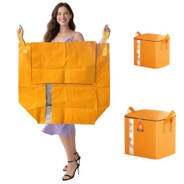 Imagem de Sacos de mudança extragrandes pacote com 2 (2 tamanhos) - Sacos de armazenamento extragrandes para embalagem, organização e viagem | Alternativa para caixas de mudança, bolsa de armazenamento grande