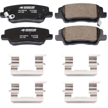 Imagem de HECHENQICHE Pastilhas de freio traseiras de cerâmica com ferragens para Cadillac ATS 2013-2018 e CTS 2014-2019