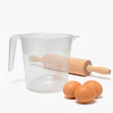 Imagem de Jarra Medidora Transparente Graduada P/Ingredientes e Líquidos 1000 Ml Plástico Forte Letras Transparente Alta Durabilidade Letras E numeros Não Desbotam