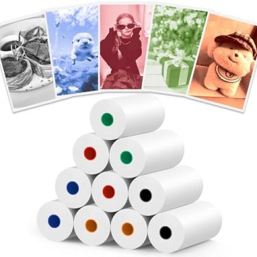 Imagem de MIARALA 10 rolos de 5 rolos vibrantes de uma única cor de rolo de papel para câmera infantil, papel HD para a maioria das câmeras instantâneas, sem BPA