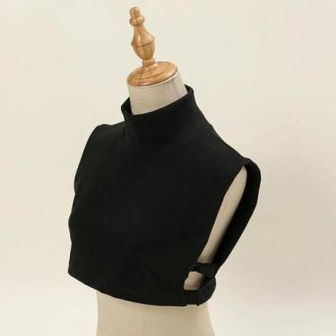 Imagem de Cachecol Feminino de Inverno - Gola Alta Destacável, Cor Sólida, 01