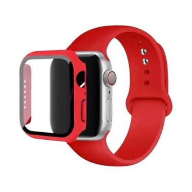Imagem de Pulseira De Silicone Para Apple Watch Série 8 7 6 5 4 3 SE Com Estojo 